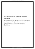 BUS 201 Discussion Question Chapter 7 marketing (Identifying the Customer and Problem,Factors