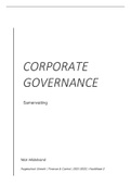 Samenvatting Corporate Governance - 2021/2022 - Finance & Control - Hoofdfase 2