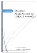 SEMESTER01 2020 ENG2602 ASSIGNMENT 02 UNIQUE No.698255