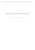 LDR320 - Law of Delict Summary Notes