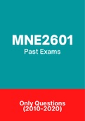 MNE2601 - Exam Questions PACK (2010-2020)