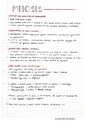 Meiosis summary notes