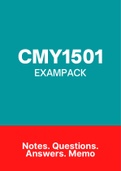 CMY1501 Latest Exam Bundle - NOtes, Exam PACK, Past Exam Papers (2012-2020) , Assignment Answers (2016-2021)