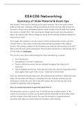 EE4c06 Networking - Slide Material Summary & Exam Taking Tips