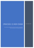 CRW1501 - Introduction To The General Principles Of Criminal Law 29 Oct 2022 exam notes
