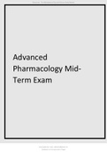 Advanced Pharmacology Mid-Term Exam.
