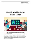 Unit 18 – Working in the Health Sector - Health and Social Care – P1,M1,D1,P2,P3,P4,M2,P5,P6,M3,D2 – Task 1 & 2 - Extended Diploma