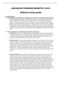 ADVANCED PHARMACOKINETICS 6521 Midterm study guide