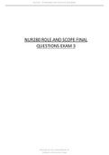 NUR280 ROLE AND SCOPE FINAL QUESTIONS EXAM 3