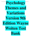 Test Bank For Psychology Themes and Variations Version 9th Edition Wayne Weiten Updated.