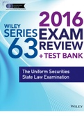 Test Bank WILEY SERIES 63 EXAM (approximately 200 questions)  || The Uniform Securities State Law Examination