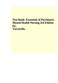 Test Bank For Essentials Of Psychiatric Mental Health Nursing 3rd Edition By Varcarolis.