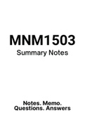 MNM1503 - Notes (Summary) 