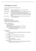 Summary Histology (Biomedical Sciences)