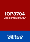 IOP3704 - Combined Tut201 Memos (2017-2020)