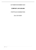 Exam (elaborations) COMPANY LAW LML4806 (LML4806) 