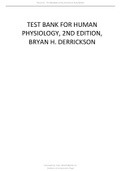 Latest Test Bank for Human Physiology, 2nd Edition. By Bryan Derrickson