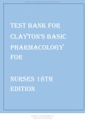 Clayton's Basic Pharmacology for Nurses 18th Edition Willihnganz Test Bank