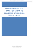 Test Bank for C How to Program, 8th Edition, Paul J. Deitel.