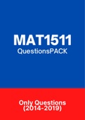 MAT1511 - Exam Questions PACK (2014-2019)