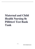 Maternal & Child Health Nursing: Care of the Childbearing & Childrearing Family 8th Edition Pillitteri Test Bank