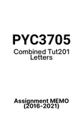 PYC3705 - Tutorial Letters 201 (Merged) (2016-2021) (Questions&Answers)