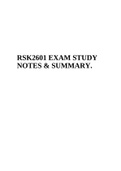 RSK2601 EXAM STUDY NOTES & SUMMARY