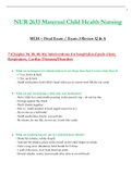 NUR 2633 / NUR2633 Final Exam Review Q & A (Latest 2022 / 2023): Maternal Child Health Nursing - Rasmussen
