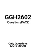 GGH2602 - Exam Questions PACK (2015-2020)