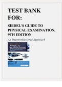 Seidels Guide to Physical Examination 9th Edition Test Bank