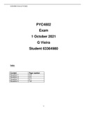 PYC4802 November exam answer 2021 Psychopathology