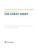 A cheat sheet for CSS front end Web Dev