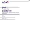 A-LEVEL CHEMISTRY CHEM5 Energetics, Redox and Inorganic Chemistry Mark scheme