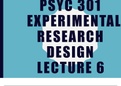 Experimental research bundle - PSYCHOLOGY301 