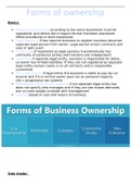 Grade 11 Business notes on forms of ownerships 