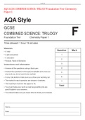 AQA GCSE COMBINED SCIENCE: TRILOGY Foundation Tier Chemistry Paper 1