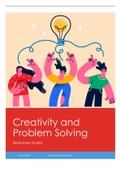 Creativity and Problem Solving Notes IEB/DBE Business Studies ISBN: 9781510420090 