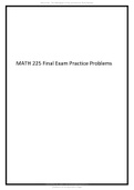 MATH 225 Final Exam Practice Problems.