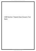 COM Section 7 Speech Quiz Answers Test Bank.