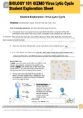 BIOLOGY 101 GIZMO Virus Lytic Cycle Student Exploration Sheet (BIOLOGY101) 