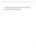 Summary Hot Topics in Neurology and Psychiatry 