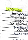 Cephalosporin Antibiotic Agents Pharmacology Study Notes