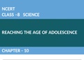Class 8 Science ch 10 Reaching The Age Of Adolescence 
