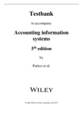 Test Bank for Accounting Information Systems, 5th Edition, Alison Parkes, Brett Considine, Karin Olesen