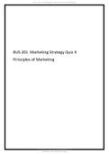 BUS 201 Marketing Strategy Quiz 4 2021 answered.