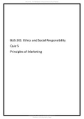 BUS 201 Ethics and Social Responsibility Quiz 5 Principles of Marketing 2021 Answered..