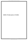 BIOD 171 lab exams 1-9 2021..