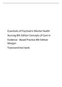 Essentials of Psychiatric Mental Health Nursing 8th Edition Concepts of Care in Evidence - Based Practice