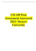 CIS 109 Post Assessment Answered 2021- Strayer University