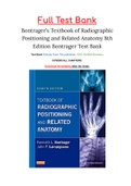 Bontrager’s Textbook of Radiographic Positioning and Related Anatomy 8th Edition Bontrager Test Bank